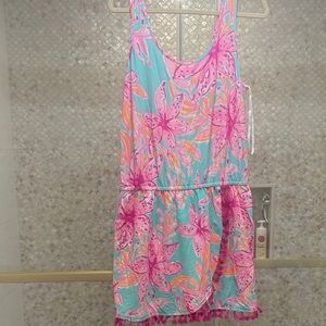 Lilly Pulitzer Pink and Aqua Floral Mini Shorts